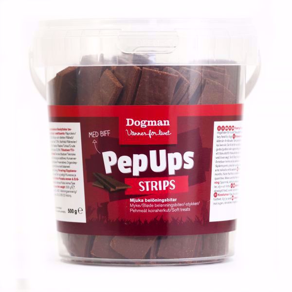 Dogman Pep Ups Strips Beef, 500 gr